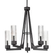 Maxim Delos 24" Wide 5 Light Taper Candle Chandelier Anthracite