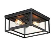 Maxim Cabana 2 Light 12" Wide Flush Mount Square Outdoor Ceiling Fixture Black
