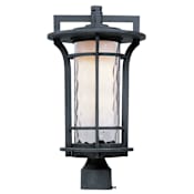 Maxim Oakville 19" Post Light with Water Glass Black Oxide
