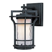 Maxim Oakville 10" Tall 1 Light Wall Sconce with Water Glass Black Oxide / Water Glass