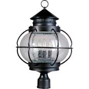 Maxim Portsmouth 22" Tall 3 Light Post Light with Seedy Glass Shade Oil Rubbed Bronze