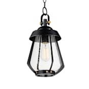 Maxim Mariner 8" Wide Mini Pendant Black / Antique Brass