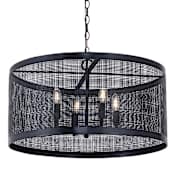 Maxim Hatcher 4 Light 24" Wide Cage Pendant Black