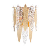 Maxim Majestic 3 Light 18" Tall Bathroom Sconce with Water Glass Gold Leaf