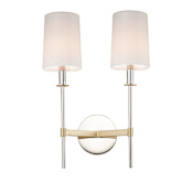 Maxim Uptown 2 Light 20" Tall Wall Sconce Satin Brass / Polished Nickel