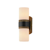 Maxim Ruffles 2 Light 14" Tall Wall Sconce Black / Antique Brass