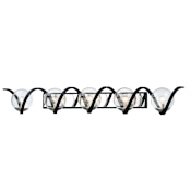 Maxim Curlicue 5 Light 49" Wide Bathroom Vanity Light with Glass Globe Shades Black / Polished Nickel