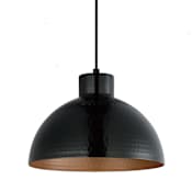 Maxim Rockport 12" Wide Pendant with Hammered Metal Shade Black / Antique Copper