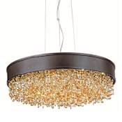 Maxim Mystic 30" Wide LED Crystal Pendant Bronze / Scotch Crystal Glass