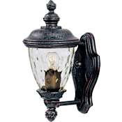 Maxim Carriage House Vivex 12" 1 Light Wall Sconce Oriental Bronze / Water Glass