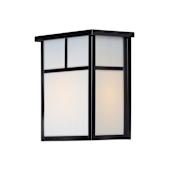 Maxim Coldwater 2 Light 11" Tall Outdoor Wall Sconce with Glass Square Shade Black