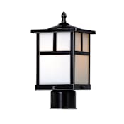 Maxim Coldwater Single Light 12" High Outdoor Single Head Post Light with Glass Square Shade Black