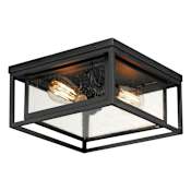 Maxim Cabana VX 2 Light 12" Wide Flush Mount Square Outdoor Ceiling Fixture Black