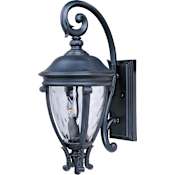 Maxim Camden VX 24" 3 Light Vivex Wall Sconce Black / Water Glass