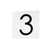Maxim Address Contemporary Font Address Number Tile - 3 White