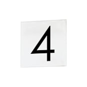 Maxim Address Contemporary Font Address Number Tile - 4 White