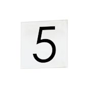 Maxim Address Contemporary Font Address Number Tile - 5 White