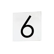 Maxim Address Contemporary Font Address Number Tile - 6 White