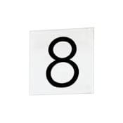 Maxim Address Contemporary Font Address Number Tile - 8 White
