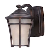 Maxim Balboa DC LED Single Light 9-1/2" Tall LED Outdoor Wall Sconce with Glass Lantern Shade Copper Oxide
