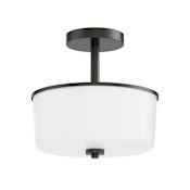 Maxim Fuller 2 Light 11" Wide Semi-Flush Drum Ceiling Fixture Black