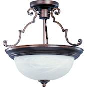 Maxim Essentials 14" Wide 2 Light Ceiling Light Oil Rubbed Bronze / Marble Glass