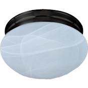 Maxim Essentials 9" Wide 2 Light Ceiling Light Oil Rubbed Bronze / Marble Glass