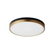 Maxim Dapper 16" Wide LED Flush Mount Drum Ceiling Fixture Black / Antique Brass
