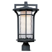 Maxim Oakville 19" LED Post Light with Water Glass Black Oxide