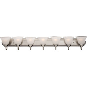 Maxim Essentials 48" Wide Bath Light Satin Nickel / Marble Glass