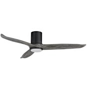 Maxim Woodwind 52" 3 Blade Indoor Ceiling Fan Black / Graywood / White Glass