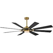 Maxim Helm 72" 8 Blade Indoor LED Ceiling Fan Black / Natural Aged Brass