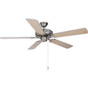Maxim Basic-Max 52" 5 Blade Indoor Ceiling Fan with Remote Control Satin Nickel / Silver / Maple