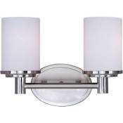 Maxim Cylinder 12" Wide Bath Light Satin Nickel / Satin White Glass