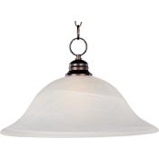Maxim Essentials - 9106x Single Light 16" Wide Pendant Oil Rubbed Bronze / Marble Glass