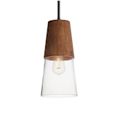 Maxim Carpenter 7" Wide Mini Pendant Walnut / Black