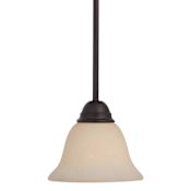 Maxim Manor 7" Wide Single Light Pendant Oil Rubbed Bronze / Frosted Ivory Glass