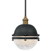 Maxim Portside Single Light 10" Wide Outdoor Pendant Oil Rubbed Bronze / Antique Brass