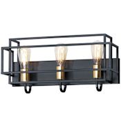 Maxim Liner 3 Light 21" Wide Bathroom Vanity Light Black / Satin Brass