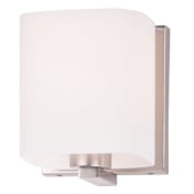 Maxim Wrap 6" Tall Bathroom Sconce with Satin White Glass Satin Nickel