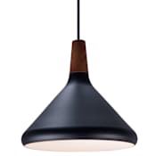 Maxim Nordic Single Light 7" Wood / Aluminum Pendant Walnut / Black