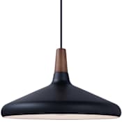 Maxim Nordic Single Light 15" Wood / Aluminum Pendant Walnut / Black