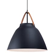 Maxim Nordic Single Light 20" Aluminum Pendant with Leather Strap Tan Leather / Black