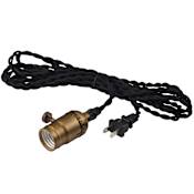 Maxim Early Electric Fabric Cord Plug-In Pendant Black / Antique Brass