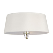 Maxim Rondo 15" Ceiling Light with Crystal Accents and Fabric Shades Polished Nickel / White Fabric Shade