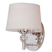Maxim Rondo 8.5" Wall Sconce with Crystal Accent and Fabric Shade Polished Nickel
