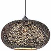 Maxim Bali 16" Woven String Dual Shade Pendant Chocolate