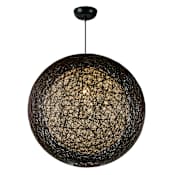 Maxim Bali Single Light 24" Wide Woven String Globe Pendant Chocolate