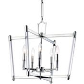 Maxim Lucent 23" Wide 5 Light Taper Candle Chandelier Polished Nickel / Clear Glass