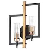 Maxim Flambeau 2 Light 18" Tall Wall Sconce Black / Antique Brass